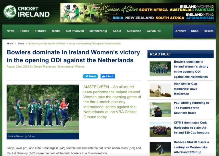 ierse cricketbond cricket ireland