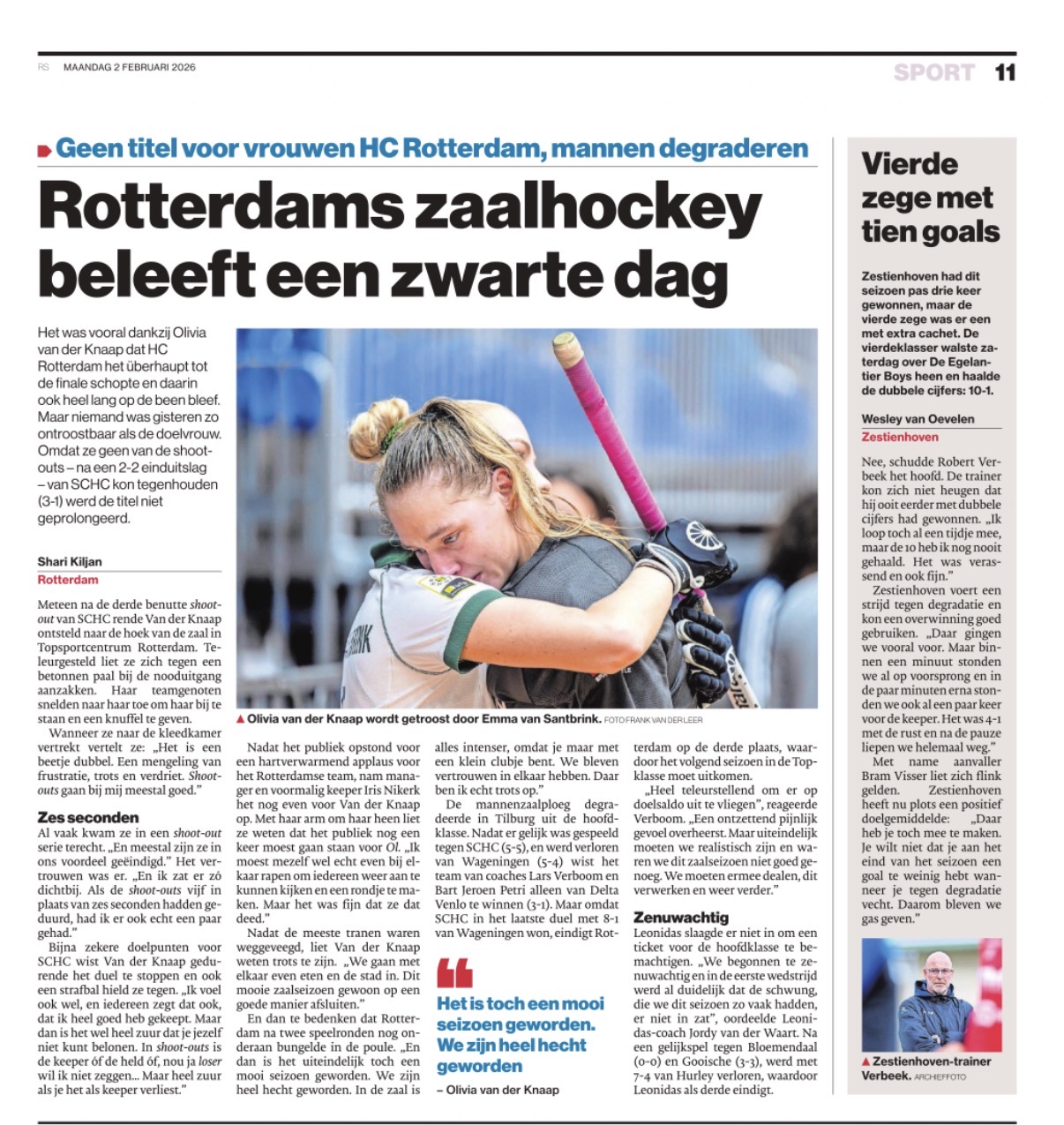 AD Rotterdams dagblad, zaalhockey NK finale